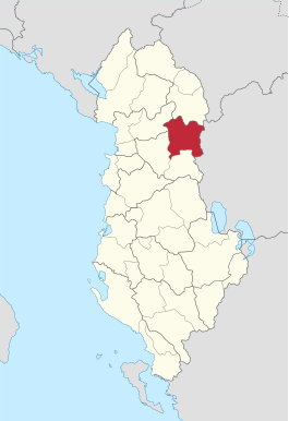 Ligging van Dibër binnen Albanië