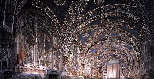Domenico di Bartolo - View of the fresco cyle in the Pellegrinaio - WGA06415