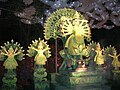 An artistic depiction of Durga focusing environmental awareness (night view)