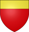 Ecu de gueules à un chef d'or.svg