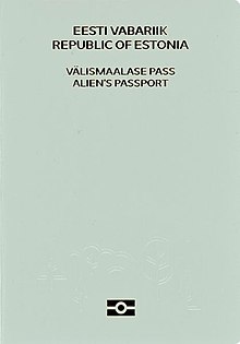 Estonian alien's passport Eesti valismaalase pass 2021.jpg