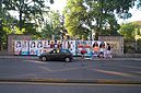 Cartazes de campanha eleitoral em Milão, Itália