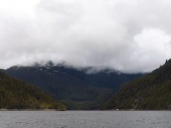 Entrance to Kxngeal Inlet, from Grenville Channel