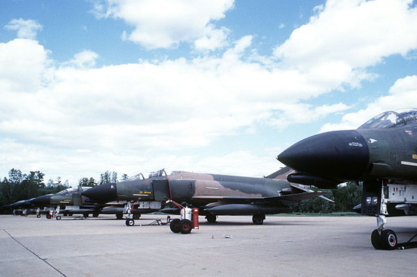 F-4D Phantom IIs from the 134th Tactical Fighter Squadron of the Vermont Air National Guard at Plattsburgh AFB