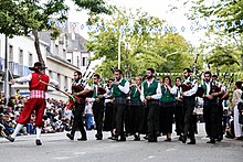 Le Bagad Plougastell lors du festival interceltique de Lorient.