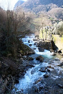 Die Wasserfälle bei Fabbriche di Vallico nach der Brücke Ponte della Dogana