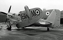 Firefly T.7 trainer with wings folded in 1953 Fairey Firefly T.7 WM800 Ringway 17.04.53 edited-2.jpg