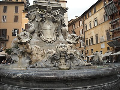 Fontänen på Piazza della Rotonda.