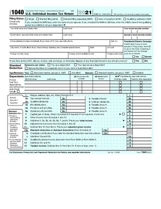 <span class="mw-page-title-main">Form 1040</span> IRS tax record