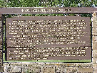 Fort Buford marker, North Dakota, 2003 FortBufordSignPhilKonstantin.jpg