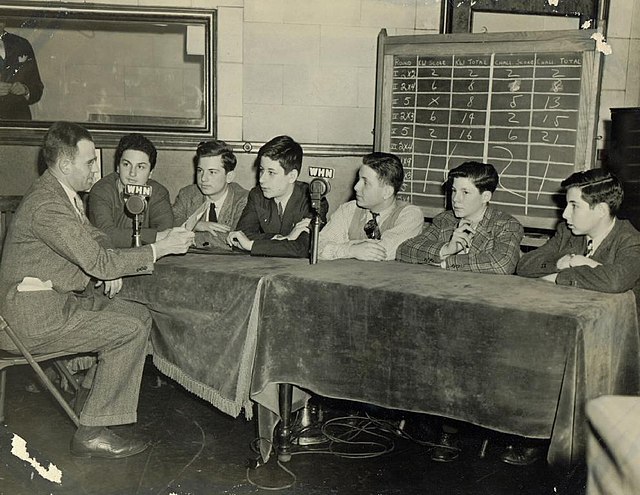 1938 radio quiz show Whiz Kids on WHN Radio in New York