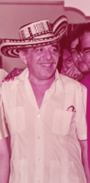 García Márquez during a visit to Valledupar, Colombia (c. 1984).