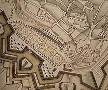 Detail of the Parc des Bastions in 1752, in a map ordered by Pierre Mouchon Geneva civitas Bastions.jpg
