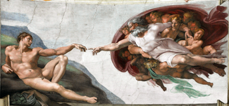 The Creation of Adam, Sistine Chapel ceiling, Michelangelo. God2-Sistine Chapel.png