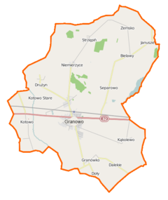 Mapa lokalizacyjna gminy Granowo