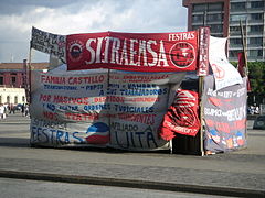 Image 13Camp put up by striking Pepsi-Cola workers, in Guatemala City, Guatemala, 2008.