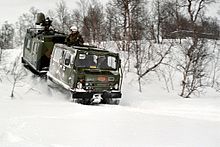 A Swedish Bandvagn 206 small unit support vehicle in Norwegian service being operated by US Marines Hagglunds Bv206 25th US Marines 2.jpg