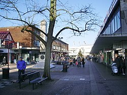 Pedestrianised shopping centre (photo Dec 2007)