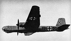 飛行するHe 177V-5 "PM-OD" (1943年撮影)