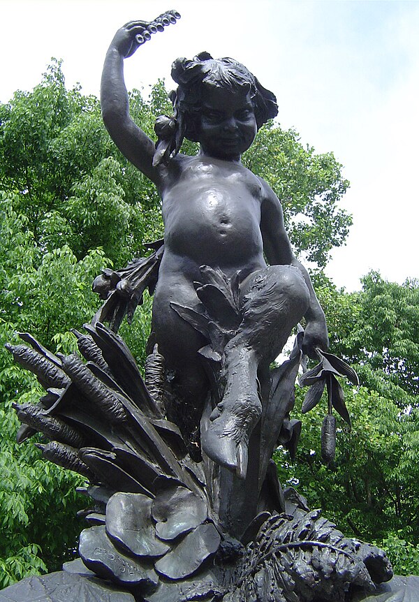 Statue of Pan, detail of Hogan's Fountain (1905) in Cherokee Park in Louisville