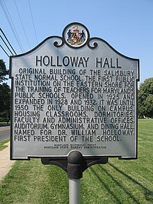 Holloway Hall historical marker Holloway Hall Historical Marker.jpg