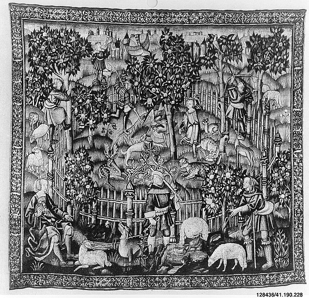 File:Hunting of Birds with a Hawk and a Bow (from the Hunting Parks Tapestries) MET 128436.jpg