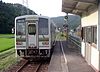 A train at Ichijodani Station on the Etsumi-Hoku Line in 2005