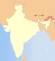 Map of India showing location of Arunachal Pradesh
