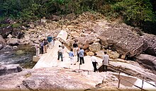 Inspection of Weir Construction (Dhammika Perera, Mr Saram, Mr Dheerasinghe, and Mr Jayawardhana are in the photo) Inspection of Weir Construction.JPG