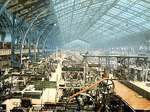 Interior of exhibition building, Exposition Universal, Paris, France.jpg