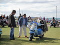 Scooters at the Isle of Wight International Scooter Rally 2011, seen at the Esplanade, Ryde, Isle of Wight.