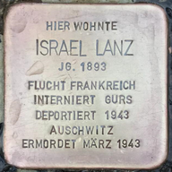 Der Stolperstein für Israel Lanz in der Alsfassener Straße 74 in St. Wendel