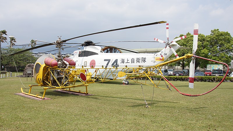 File:JMSDF Kawasaki Bell 47G-2A(8753) left rear view at Kanoya Naval Air Base Museum April 29, 2017.jpg