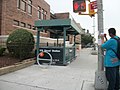 Blurry picture of an entrance to Jamaica-179th Street Subway station. It didn't turn out so good.