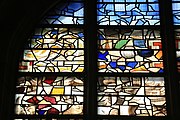 English: Detail of the stained-glass window number 21 in the Sint Janskerk at Gouda, Netherlands