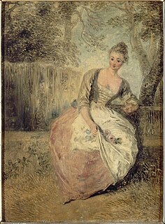 <i>The Worried Lover</i> Painting by Antoine Watteau