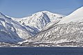 Jiehkkevárri east face over Lyngen fjord, 2012 March.jpg