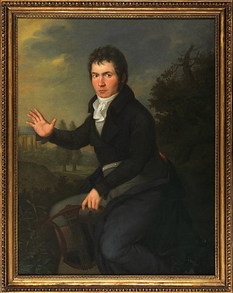 Beethoven, 1804/1805. Dieses Porträt von Joseph Willibrord Mähler war bis zu seinem Tod in Beethovens Besitz. Befindet sich in der Sammlung des Wien Museums[35]
