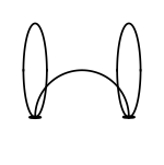 423 path (4 is a one-hand fountain toss, 2 is a hold, and 3 is the toss between hands, which is then repeated with the opposite hands) Juggling 3 ball plain 423 shape.svg