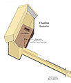 Representación en perspectiva de la cámara funeraria