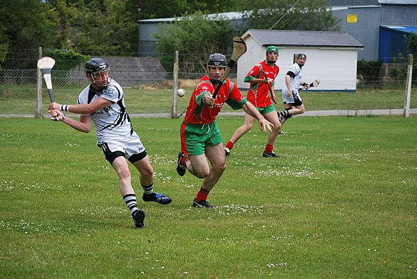 A club hurling match in play