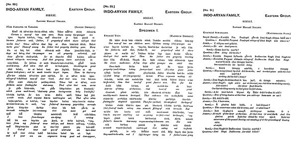 Three Kurmali language specimens recorded in 1903