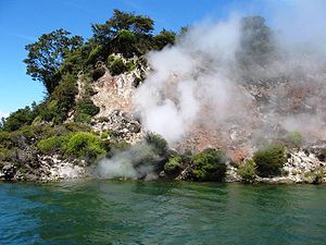 Geothermale Aktivität an den Steaming Cliffs