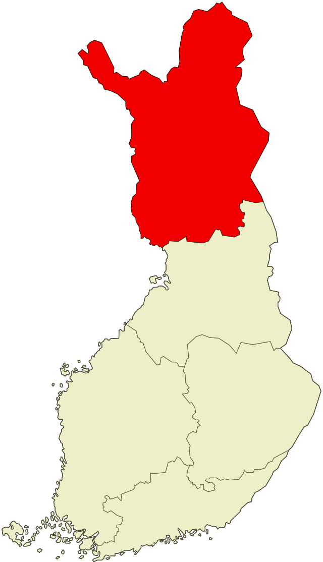 Karta som visar läget för 2009Lapplands län