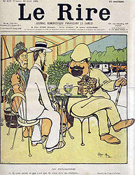 Caran d'Ache : Les explorateurs. « — Si vous saviez ce que c'est que de vivre avec un chameau… », 20 avril 1901.