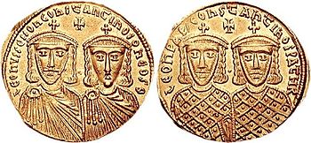 Leo IV. mit seinem Sohn und Nachfolger Konstantin V.