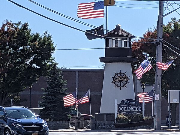 Oceanside's Liberty Lighthouse on the Veterans Triangle in 2021.