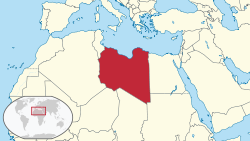Geografisk plassering av Libya