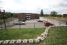 Both mortar pits of Battery Lincoln have been half-filled and paved over Lincoln-A-Looking-West.jpg