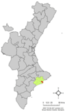 Localización de Alfaz del Pi respecto a la Comunidad Valenciana